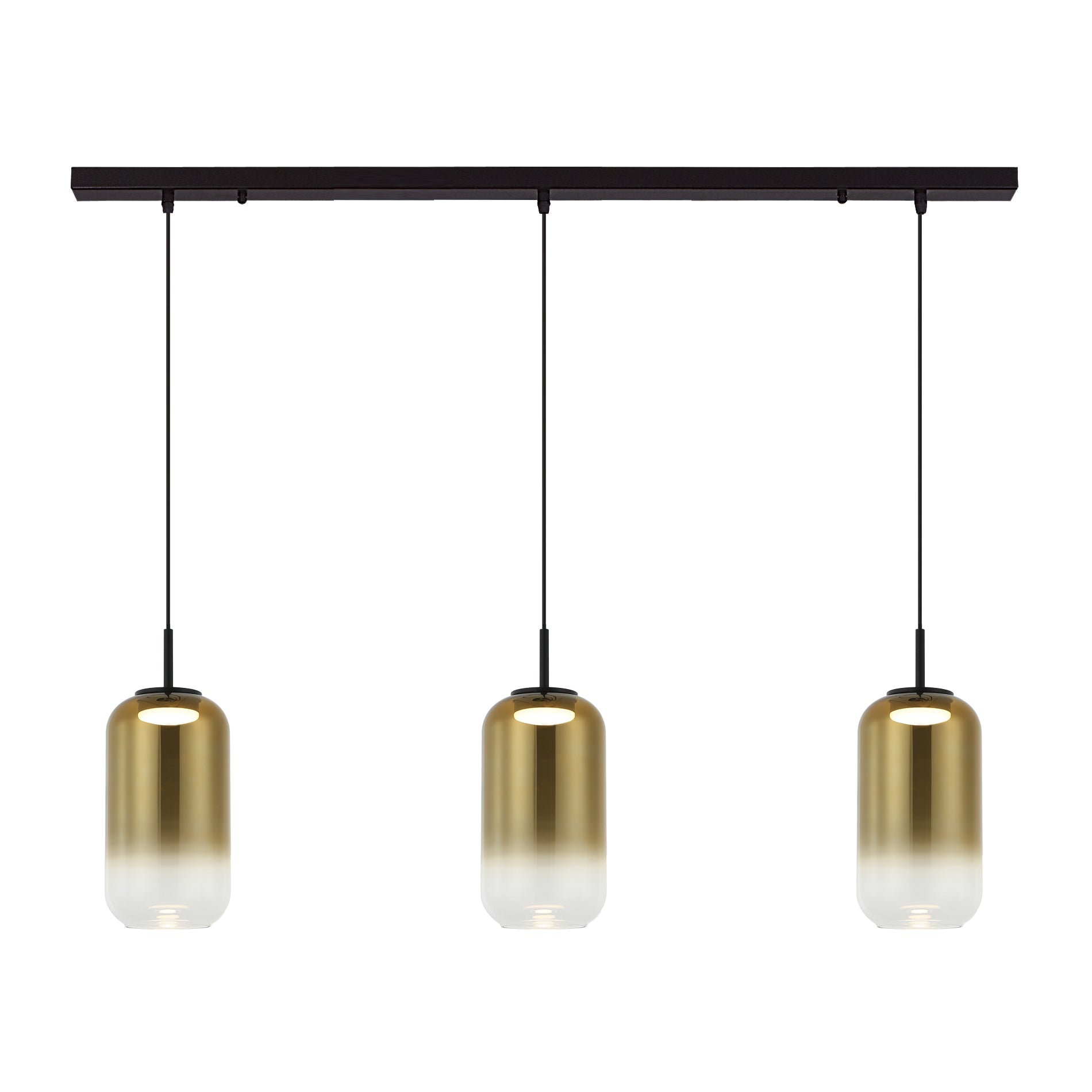 Light Fixture LINE LED LIGHT 3X12W 3000K GLASS BLACK-GOLD – Zambelis