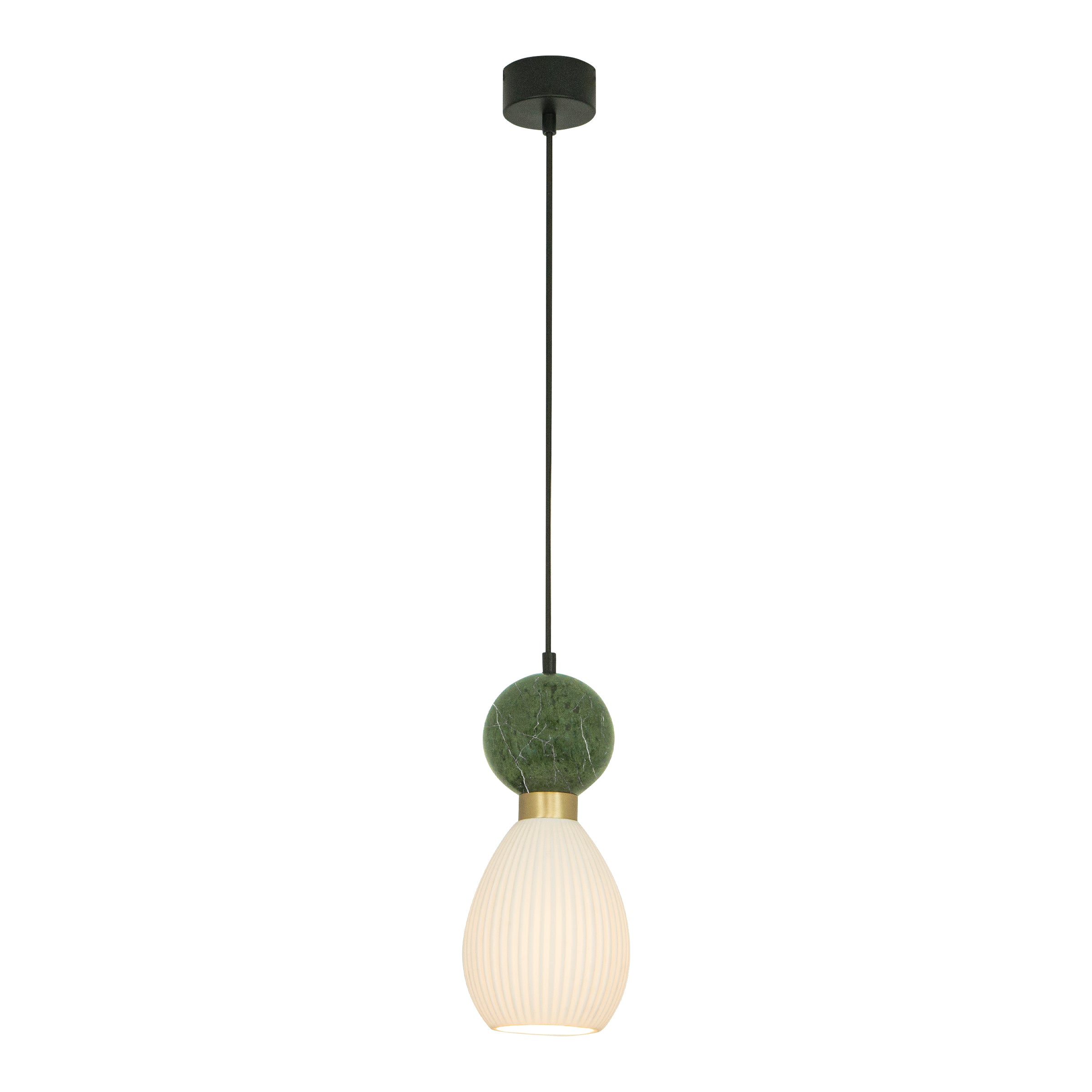 Pendant Light PENDANT LAMP E14 MAX 15W GREEN MARBLE - BRASS – Zambelis