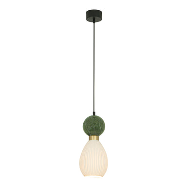 Pendant Light PENDANT LAMP E14 MAX 15W GREEN MARBLE - BRASS – Zambelis
