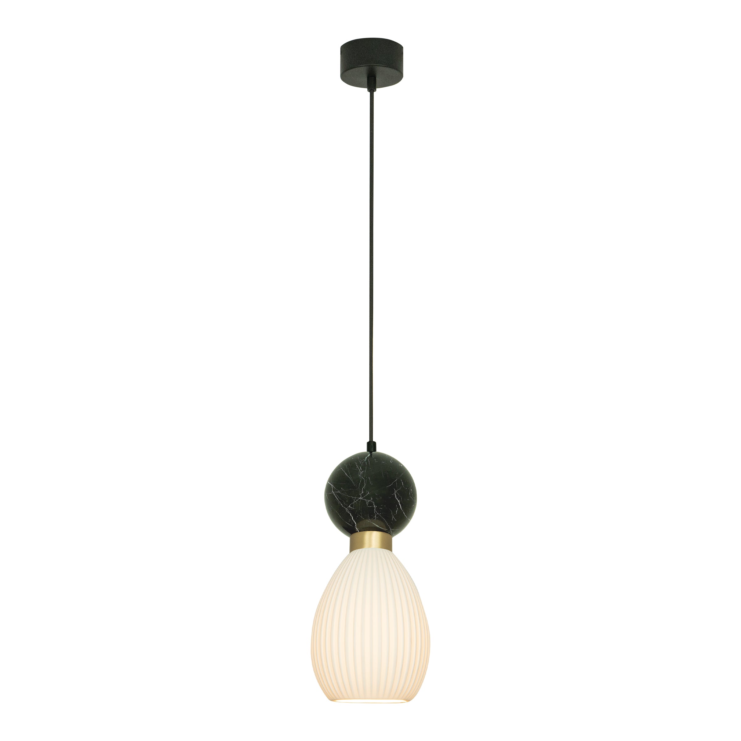 Pendant Light PENDANT LAMP E14 MAX 15W BLACK MARBLE - BRASS – Zambelis