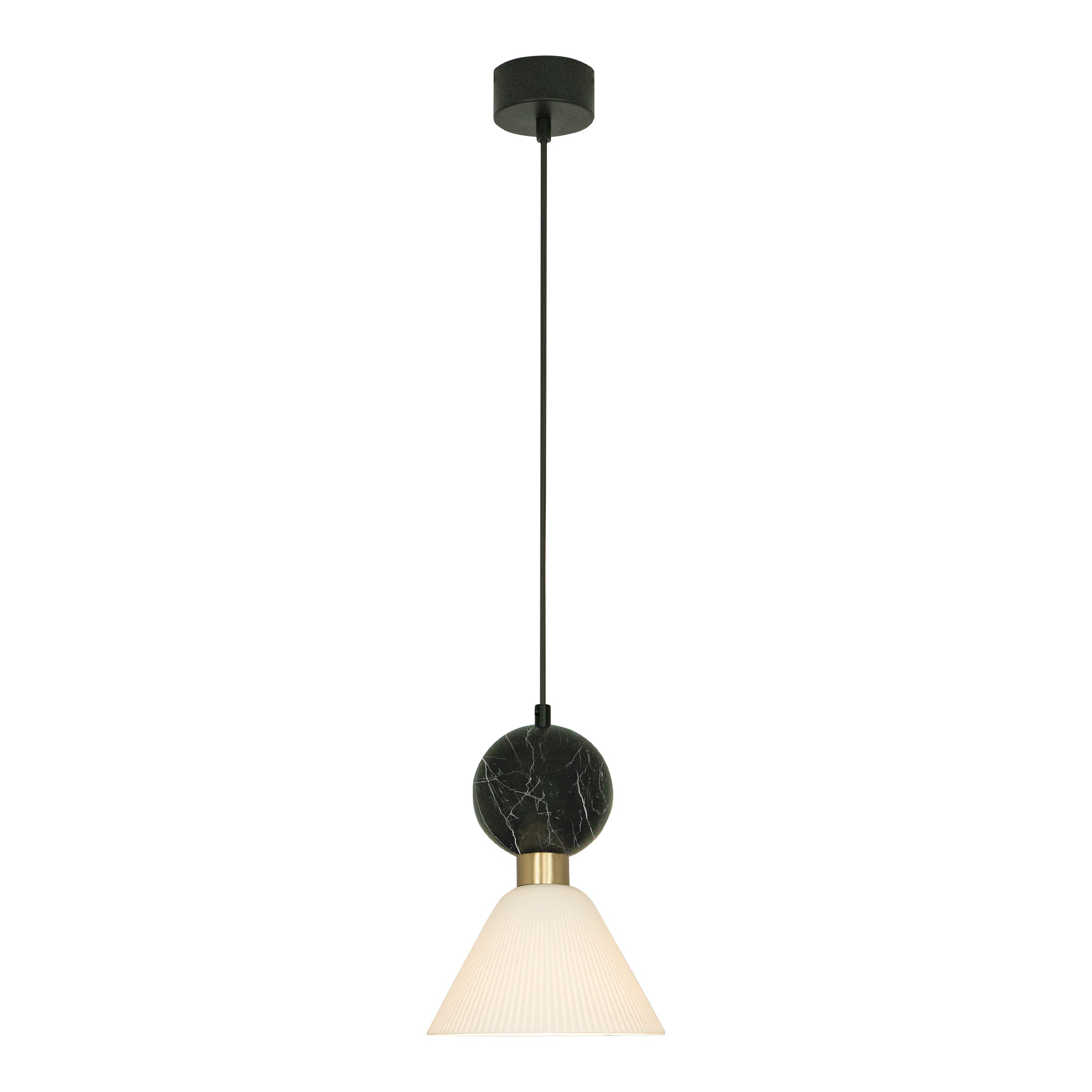 Pendant Light PENDANT LAMP E14 MAX 15W BLACK MARBLE - BRASS – Zambelis