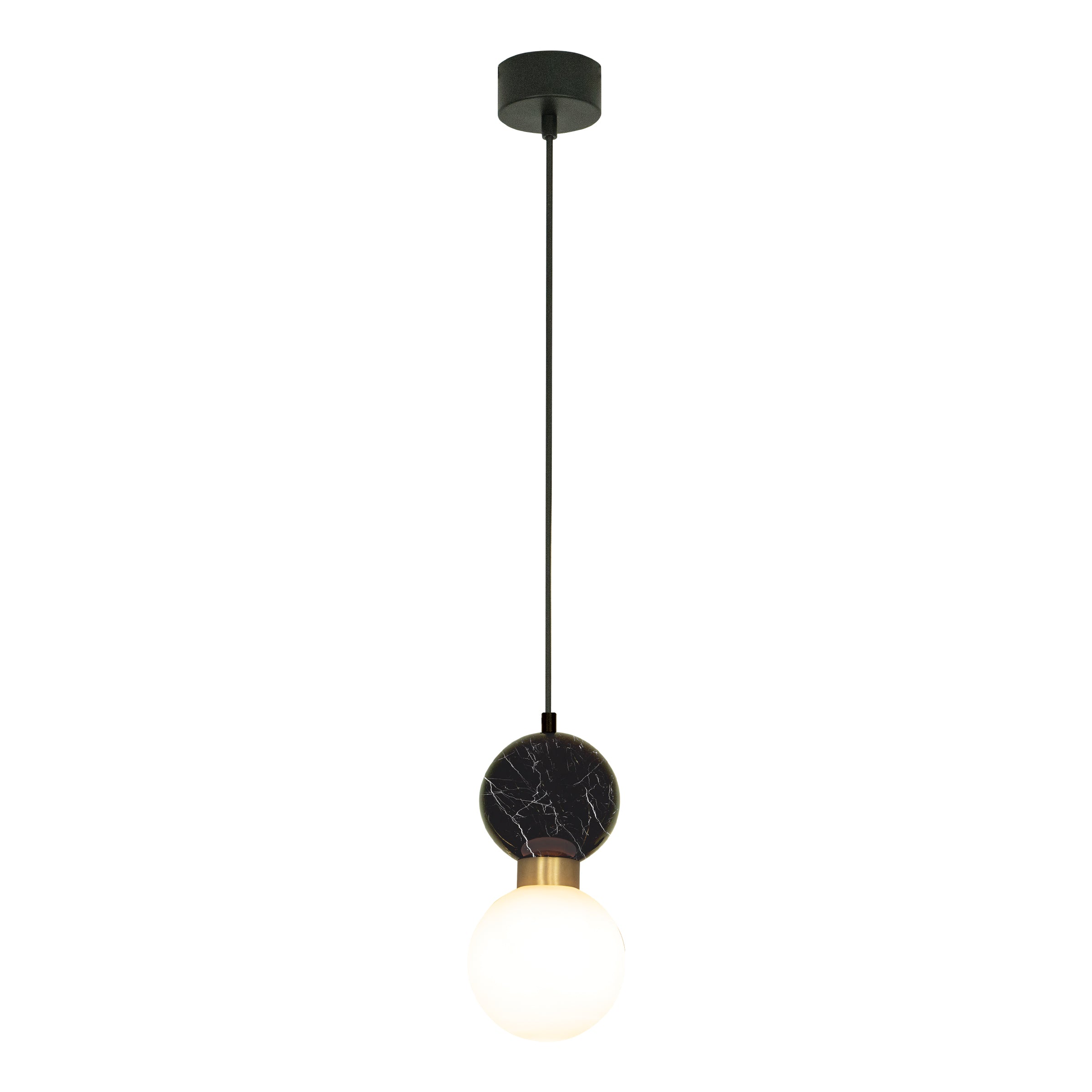 Pendant Light PENDANT LAMP G9 MAX 7W BLACK MARBLE - BRASS – Zambelis