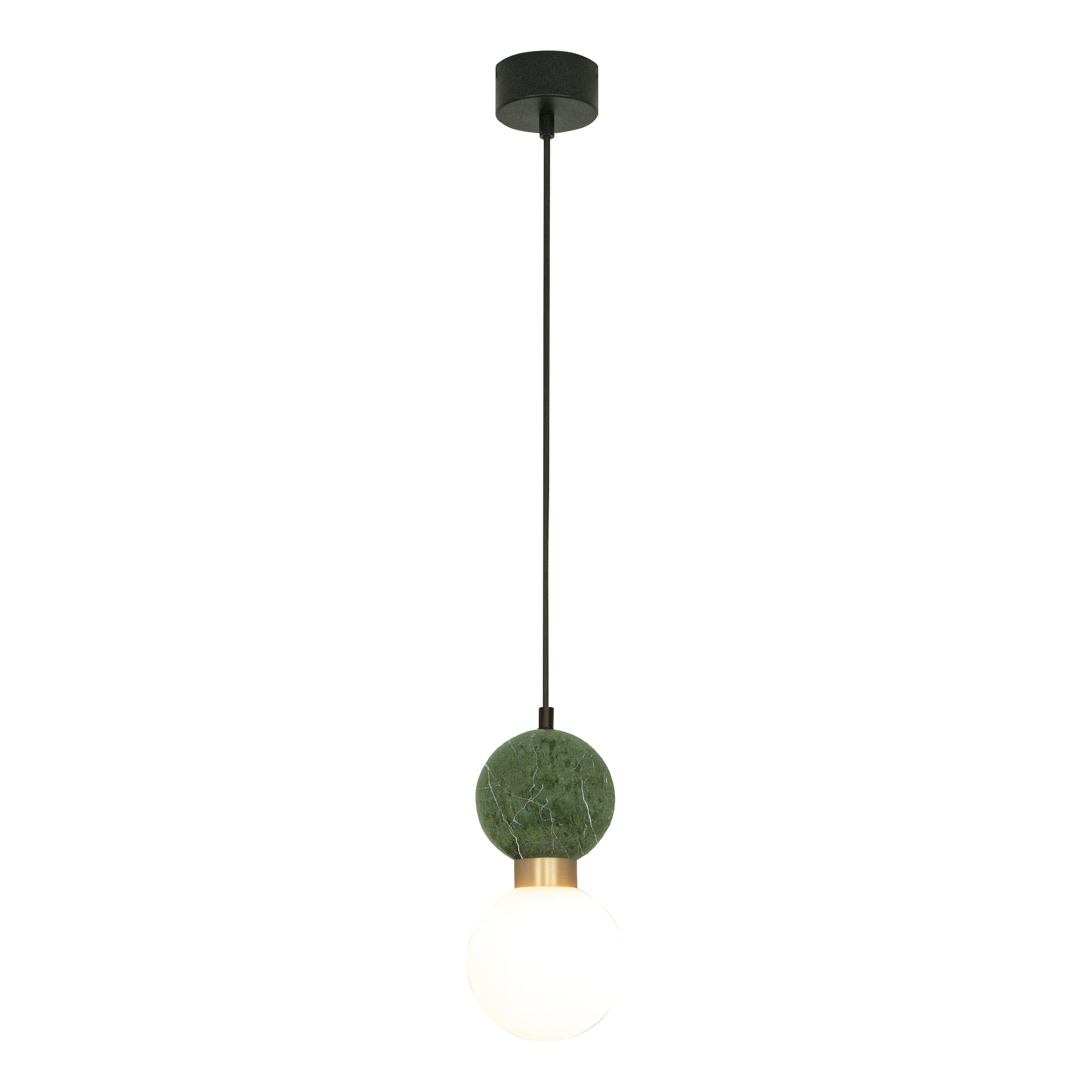 Pendant Light PENDANT LAMP G9 MAX 7W GREEN MARBLE - BRASS – Zambelis