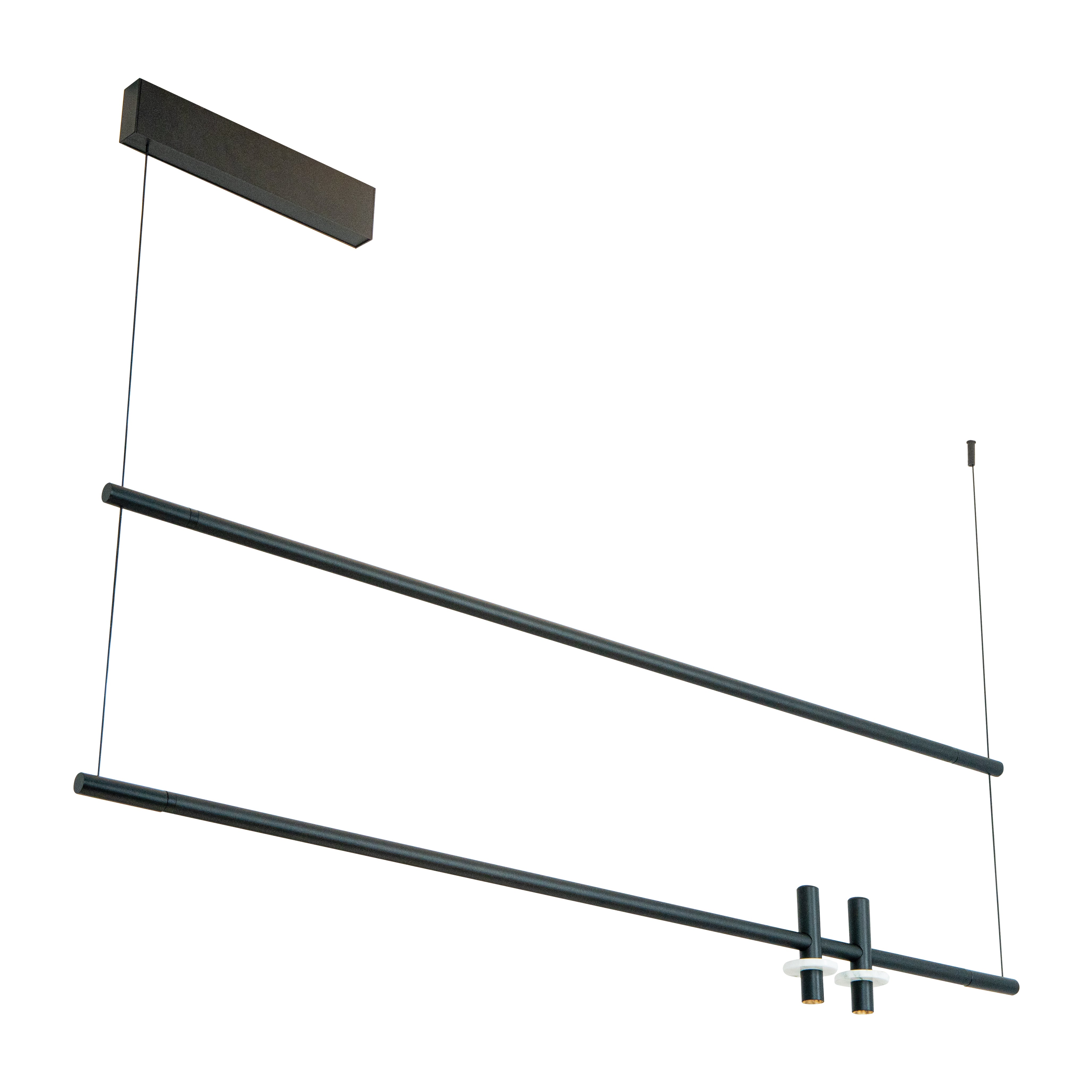 Pendant Light PENDANT LED LIGHT 2X7W + 20W 3000K MARBLE BLACK – Zambelis