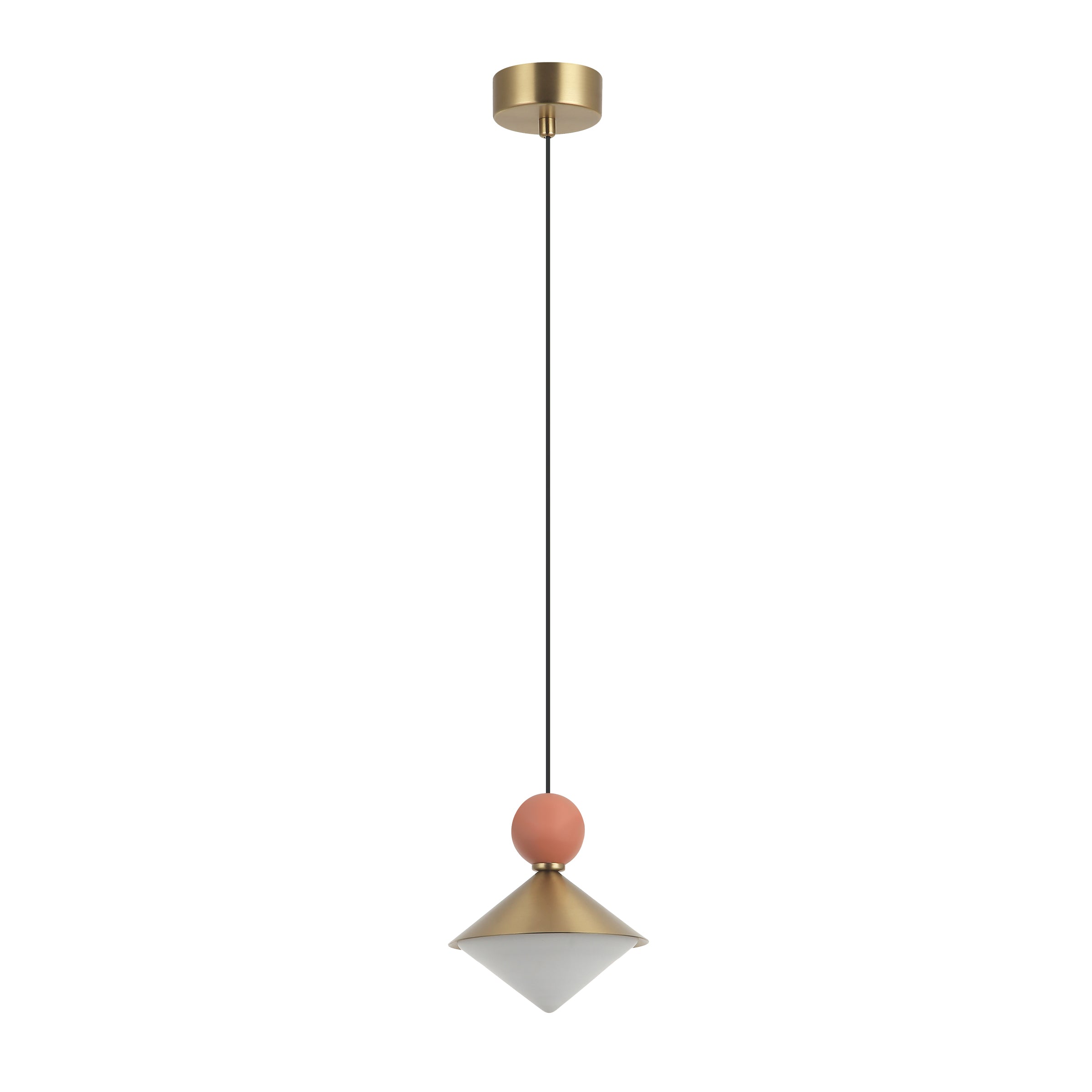 Pendant Light PENDANT LED LIGHT 8W 3000K CERAMIC - METAL - GLASS, BRASS – Zambelis