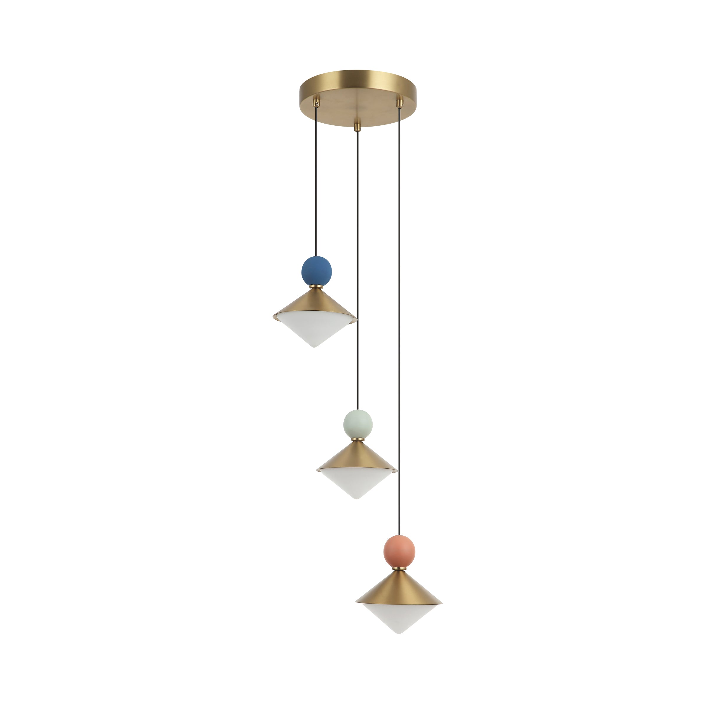Pendant Light PENDANT LED LIGHT 20W 3000K CERAMIC - METAL - GLASS, BRASS – Zambelis