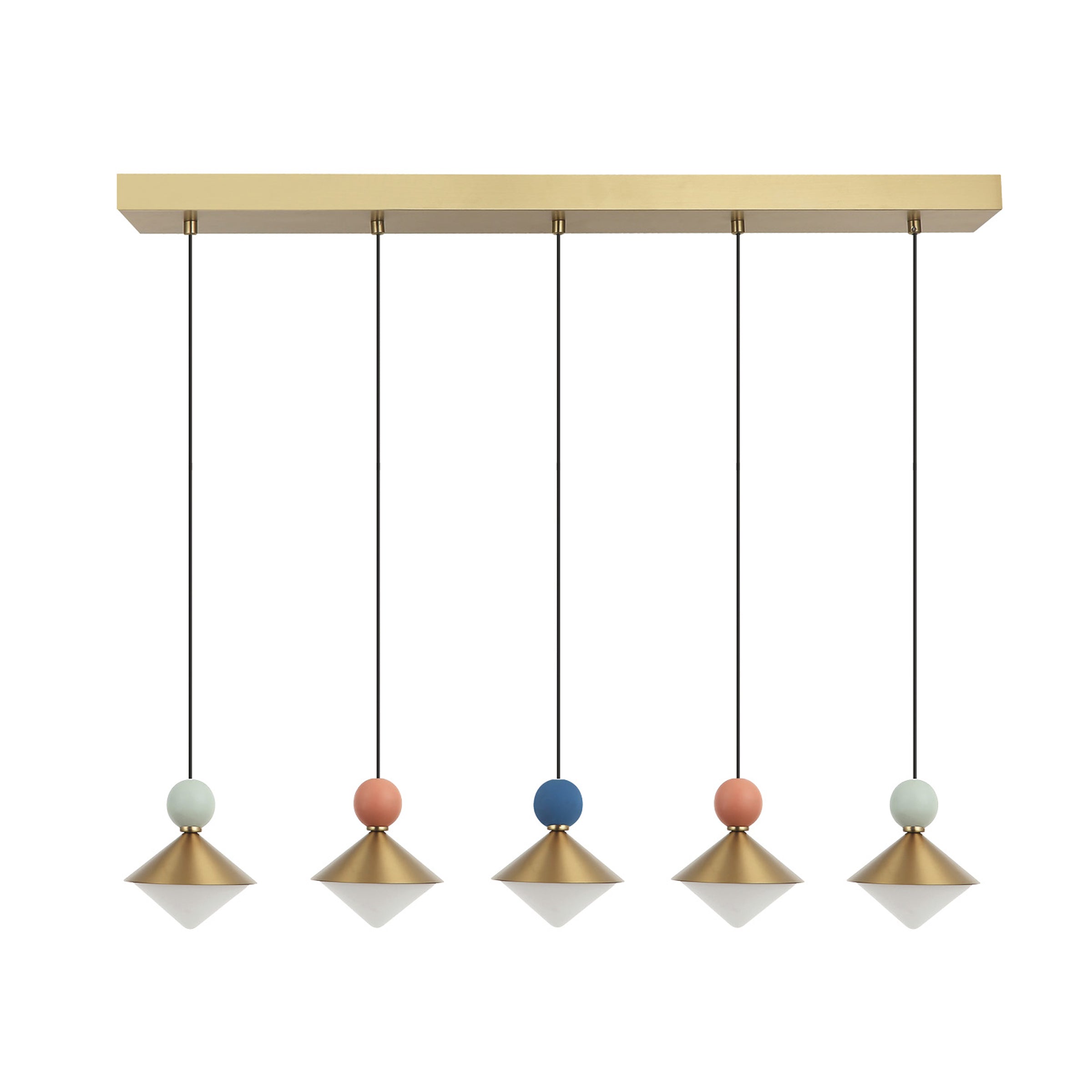 Pendant Light PENDANT LED LINE LIGHT 32W 3000K CERAMIC - METAL - GLASS, BRASS – Zambelis