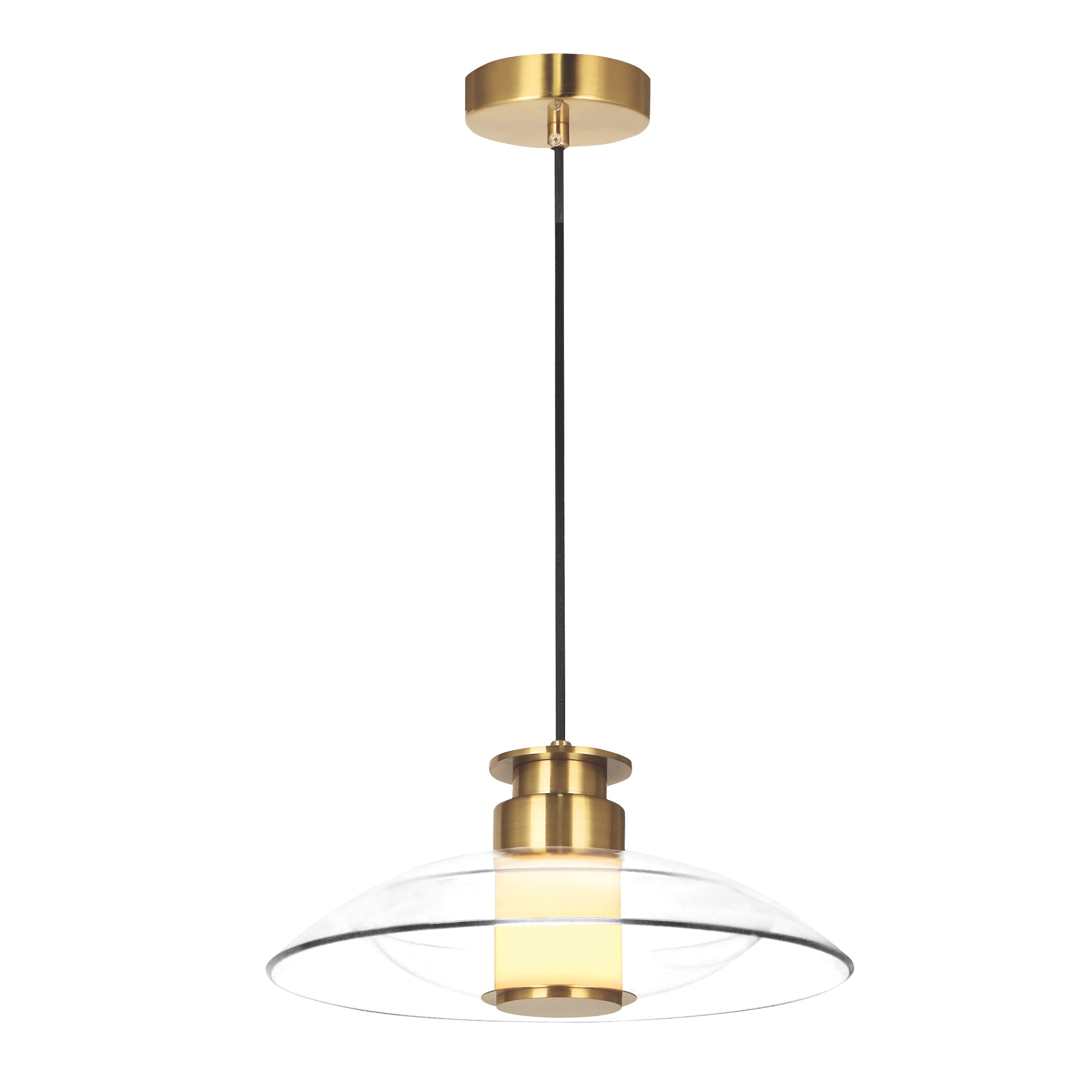 Pendant Light PENDANT LED LIGHT 10W 3000K BRUSHED BRASS - CLEAR GLASS – Zambelis