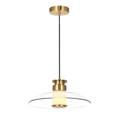 Pendant Light PENDANT LED LIGHT 10W 3000K BRUSHED BRASS - CLEAR GLASS – Zambelis