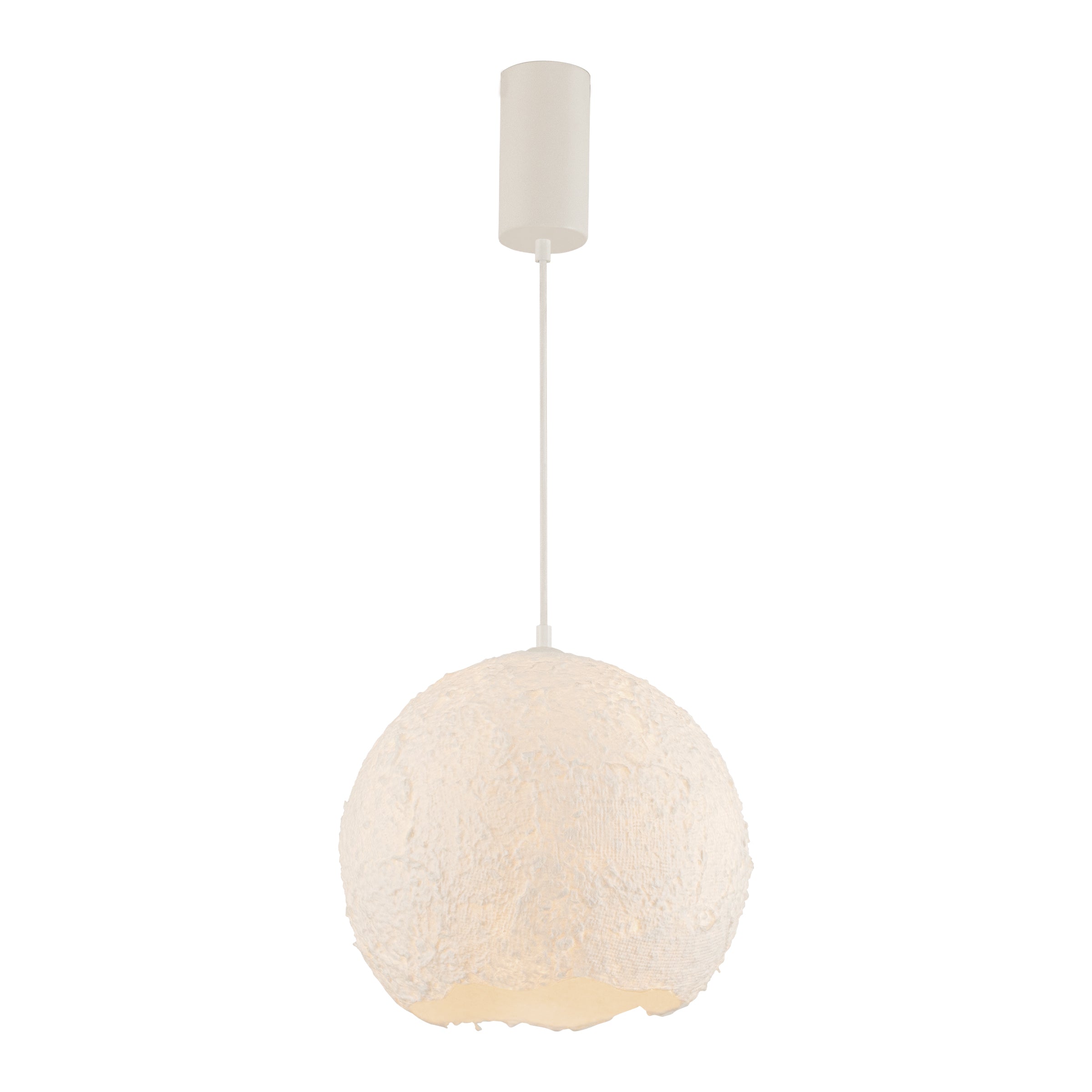 Pendant Light PENDANT LIGHT 1xE27 MAX 15W METAL - PAPER PULP - PLASTIC GLOBE WHITE – Zambelis