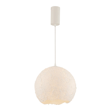 Pendant Light PENDANT LIGHT 1xE27 MAX 15W METAL - PAPER PULP - PLASTIC GLOBE WHITE – Zambelis