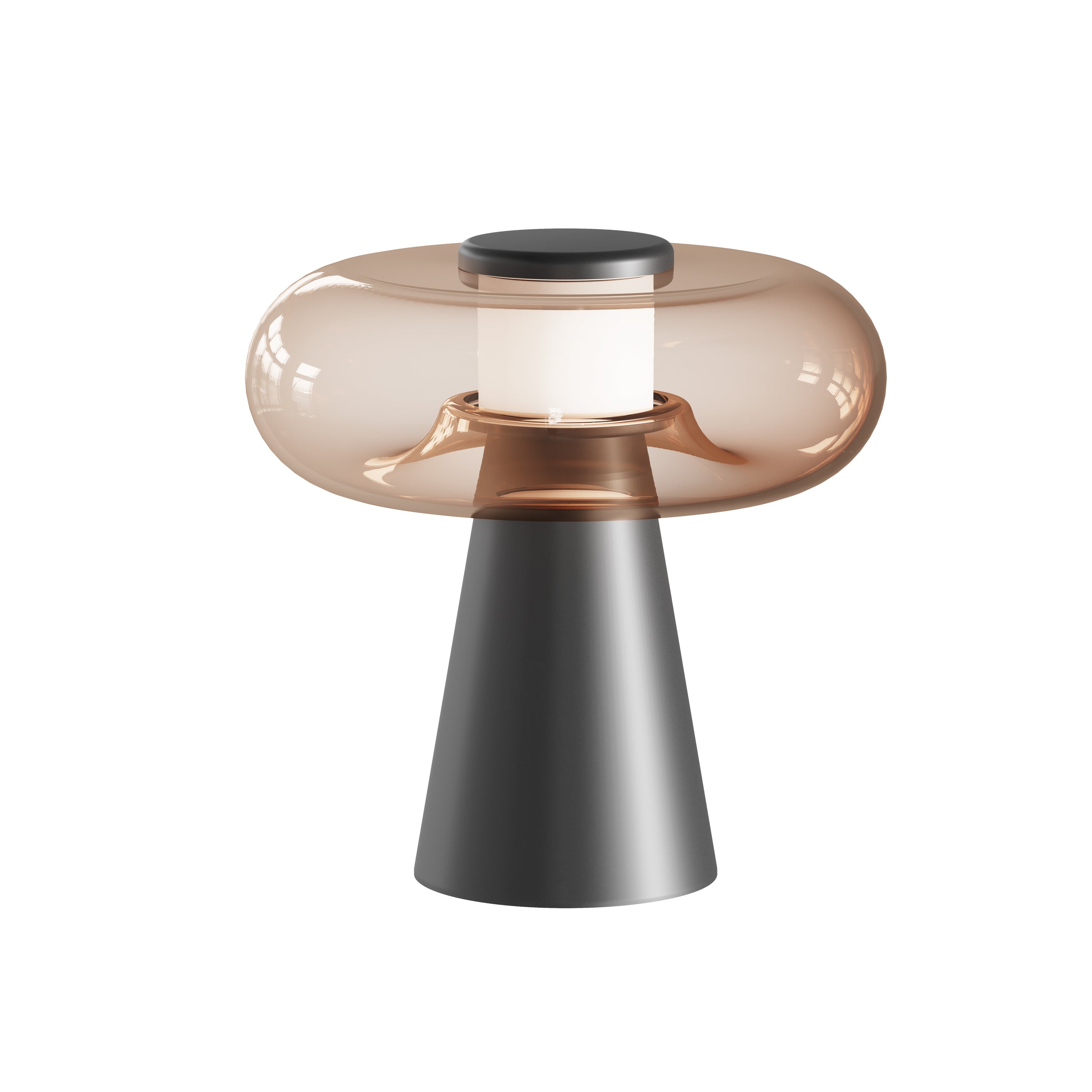 Table Lamp TABLE LED LIGHT 18W 3000K BLACK MATT, TOUCH DIM - TAWNY GLASS – Zambelis
