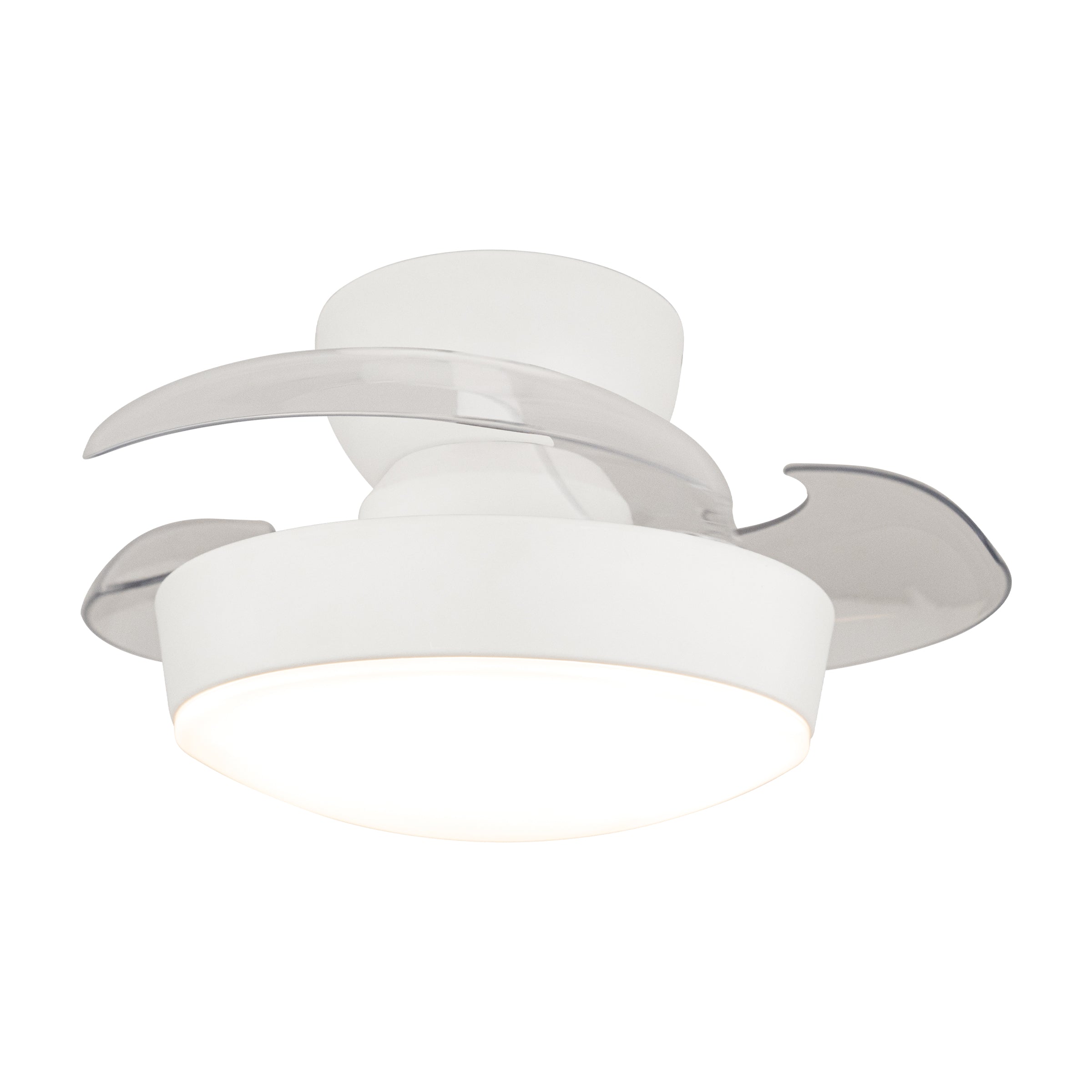 Ceiling Light CEILING FAN WITH LED LIGHT 20W 3000K-4000K-6500K WHITE MATT METAL - TRANSPARENT POLYCARBONATE BLADES – Zambelis