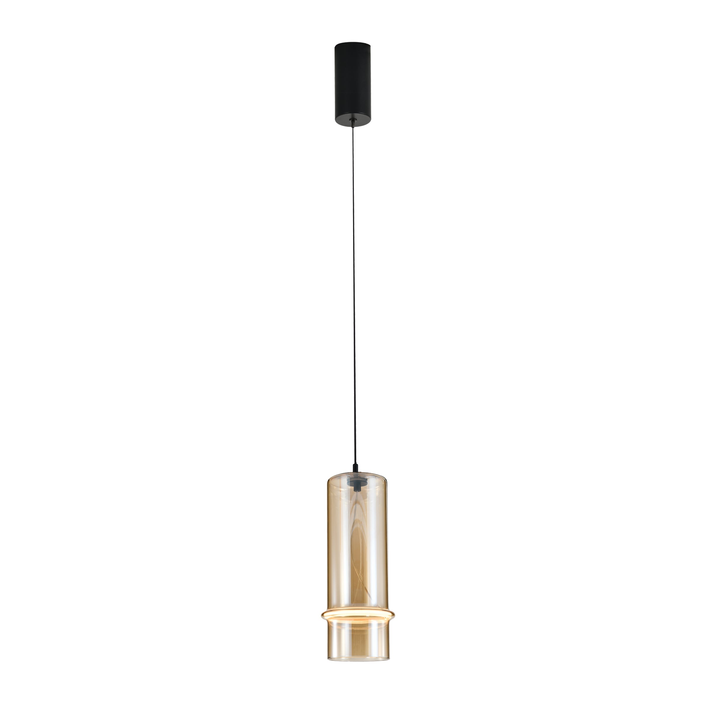 Pendant Light PENDANT LED LIGHT 6W 3000K SANDY BLACK - CHAMPAGNE GLASS – Zambelis