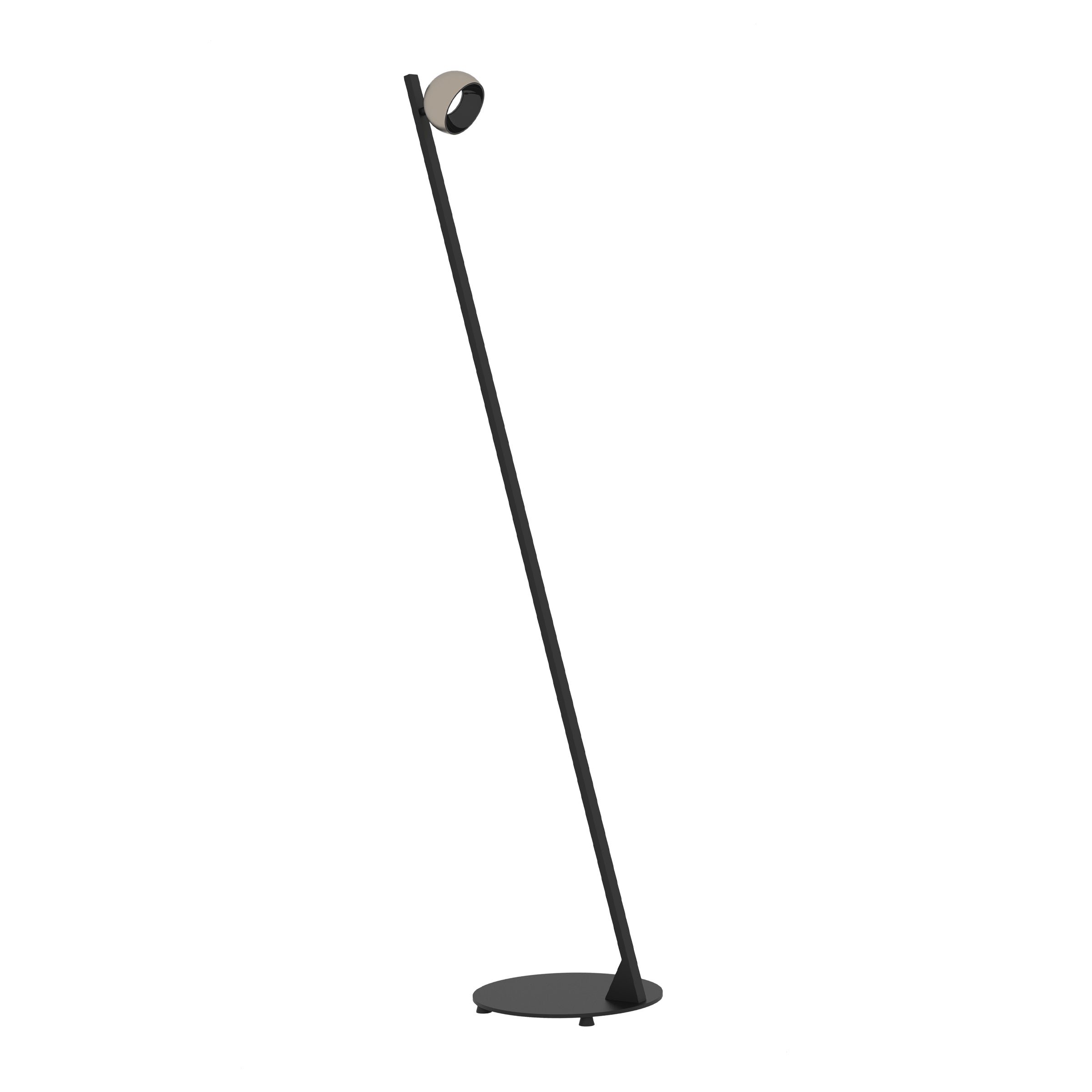 Floor Lamp FLOOR LED LIGHT 7W 3000K SANDY BLACK BASE - BRUSHED NICKEL SHADE 359° MOVABLE – Zambelis