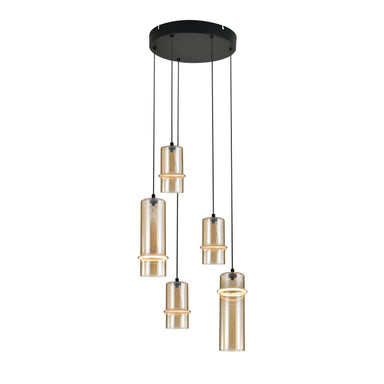 Pendant Light PENDANT LED LIGHT 20W 3000KS SANDY BLACK - CHAMPAGNE GLASS – Zambelis