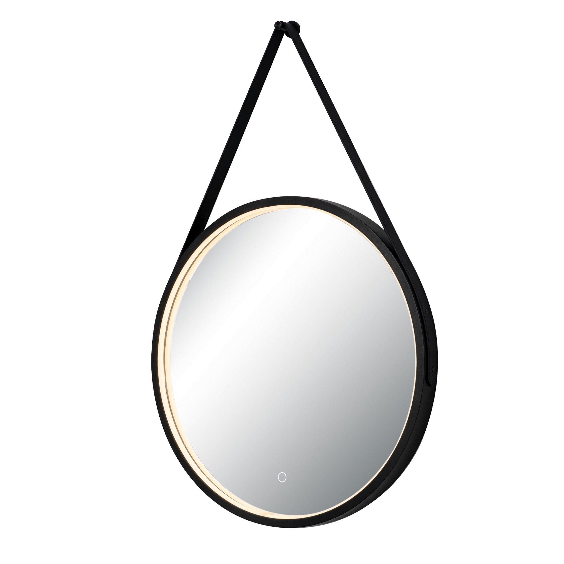 Light Fixture MIRROR WITH LED LIGHT 15W 3000K-4000K ROUND TOUCH DIMMING SWITCH BLACK MATT IP44 – Zambelis