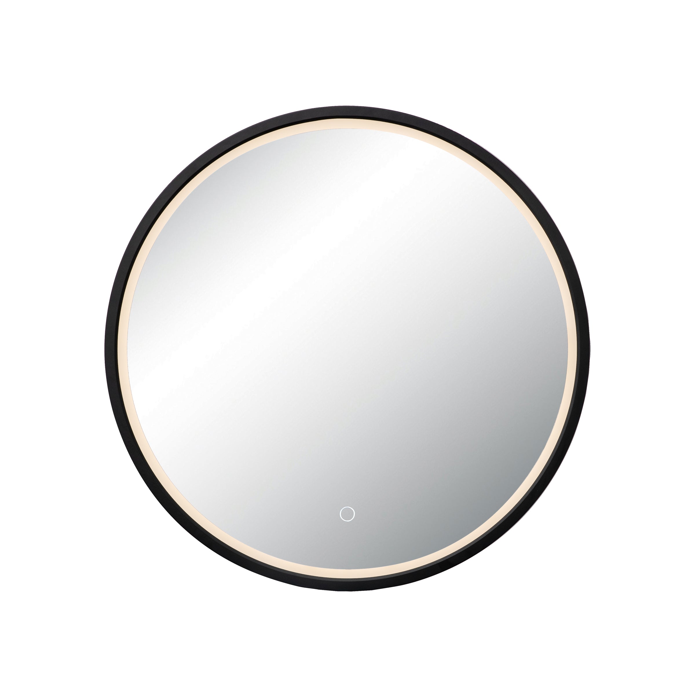 Light Fixture MIRROR WITH LED LIGHT 15W 3000K-4000K ROUND TOUCH DIMMING SWITCH BLACK MATT IP44 – Zambelis