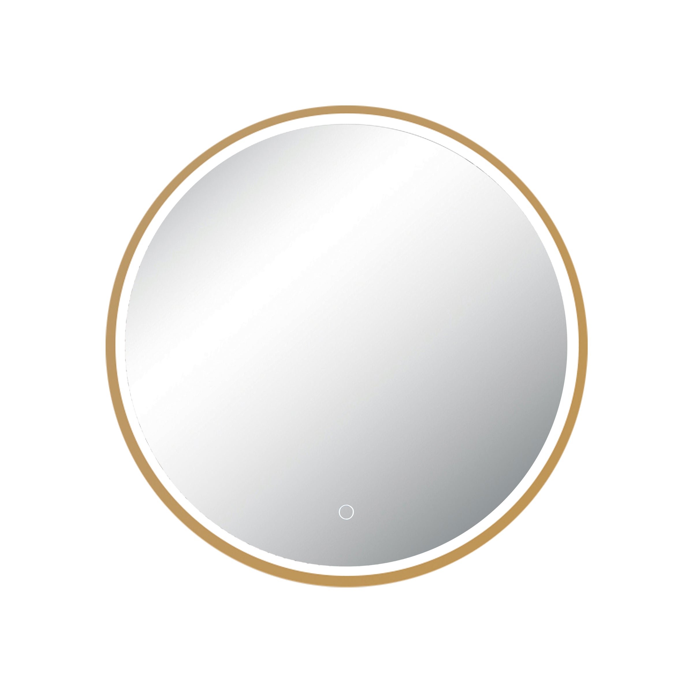 Light Fixture MIRROR WITH LED LIGHT 15W 3000K-4000K ROUND TOUCH DIMMING SWITCH ANODIZED GOLD IP44 – Zambelis