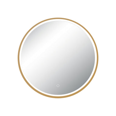 Light Fixture MIRROR WITH LED LIGHT 15W 3000K-4000K ROUND TOUCH DIMMING SWITCH ANODIZED GOLD IP44 – Zambelis