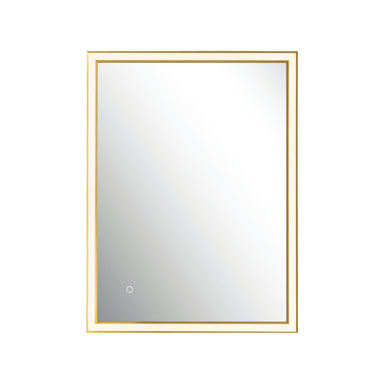 Light Fixture MIRROR WITH LED LIGHT 23W 3000K-4000K RECTANGLE TOUCH DIMMING SWITCH ANODIZED GOLD IP44 – Zambelis