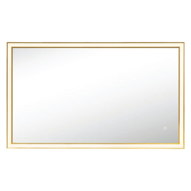 Light Fixture MIRROR WITH LED LIGHT 30W 3000K-4000K RECTANGLE TOUCH DIMMING SWITCH ANODIZED GOLD IP44 – Zambelis