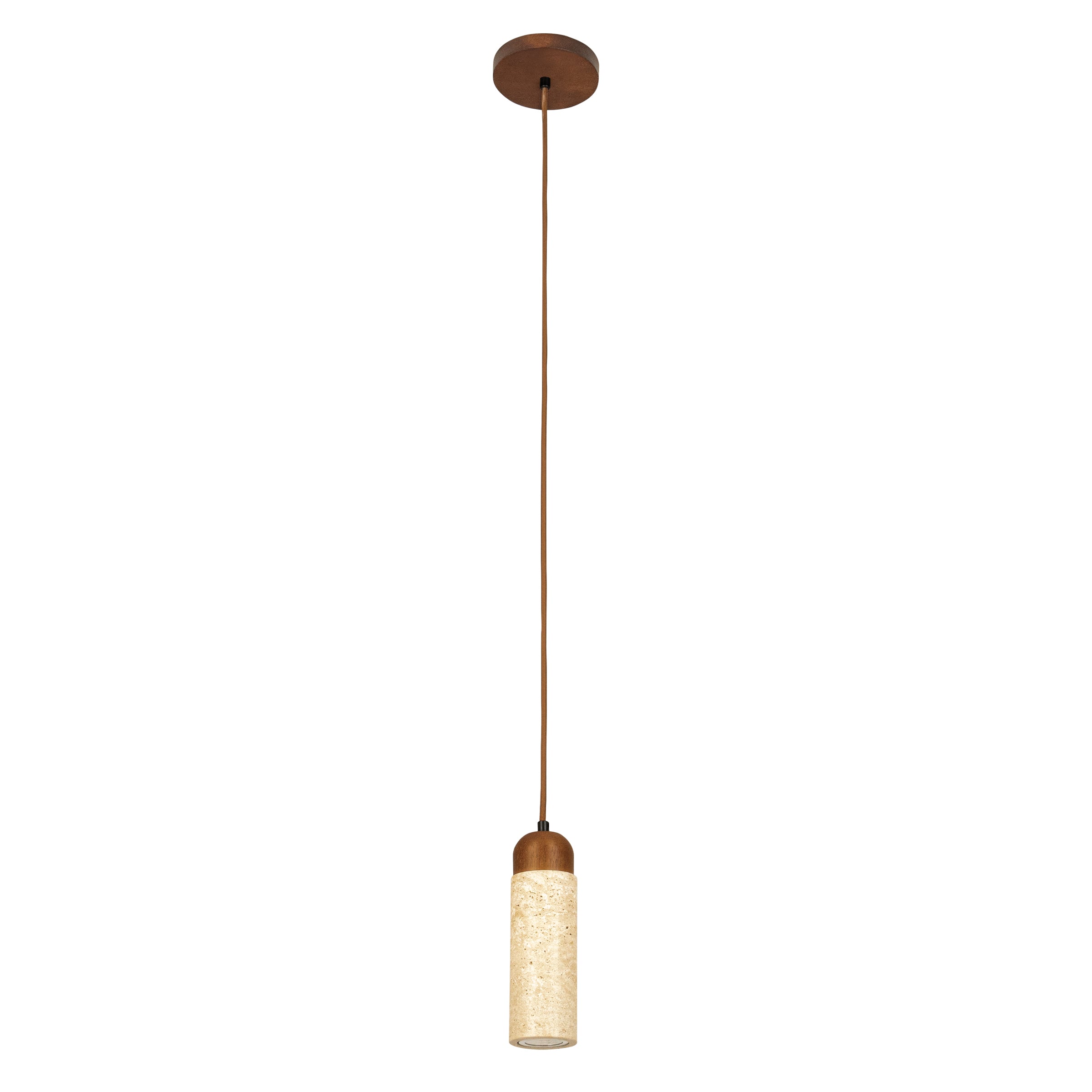 Pendant Light PENDANT LIGHT 1xGU10 MAX 10W NATURAL STONE - BROWN WOOD – Zambelis