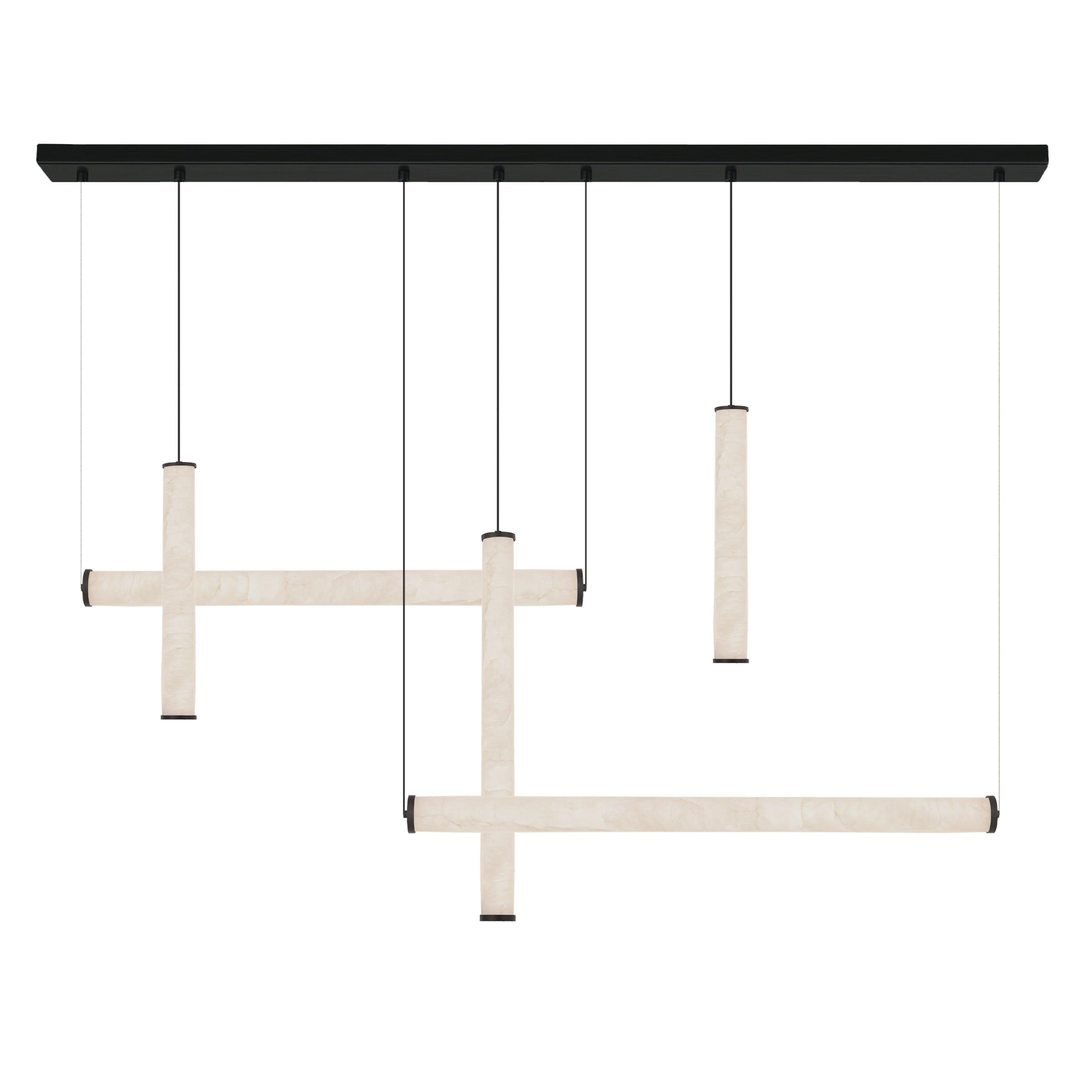 Pendant Light PENDANT LED LIGHT 93W 3000K SUNDY BLACK METAL - ALUMINIUM - ALABASTER – Zambelis