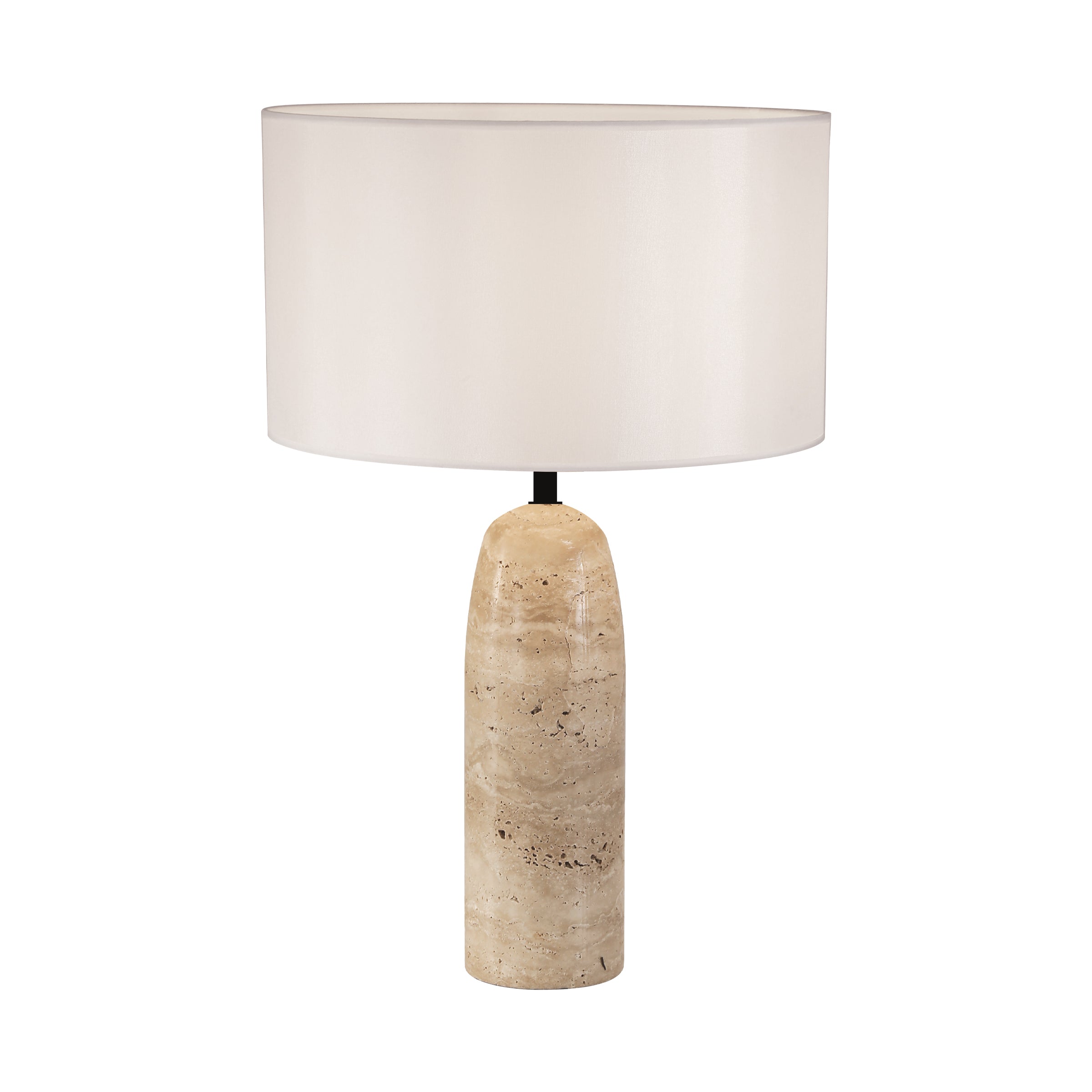 Table Lamp TABLE LIGHT 1xE27 MAX 40W NATURAL STONE - WHITE FABRIC SHADE – Zambelis