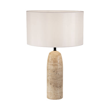 Table Lamp TABLE LIGHT 1xE27 MAX 40W NATURAL STONE - WHITE FABRIC SHADE – Zambelis