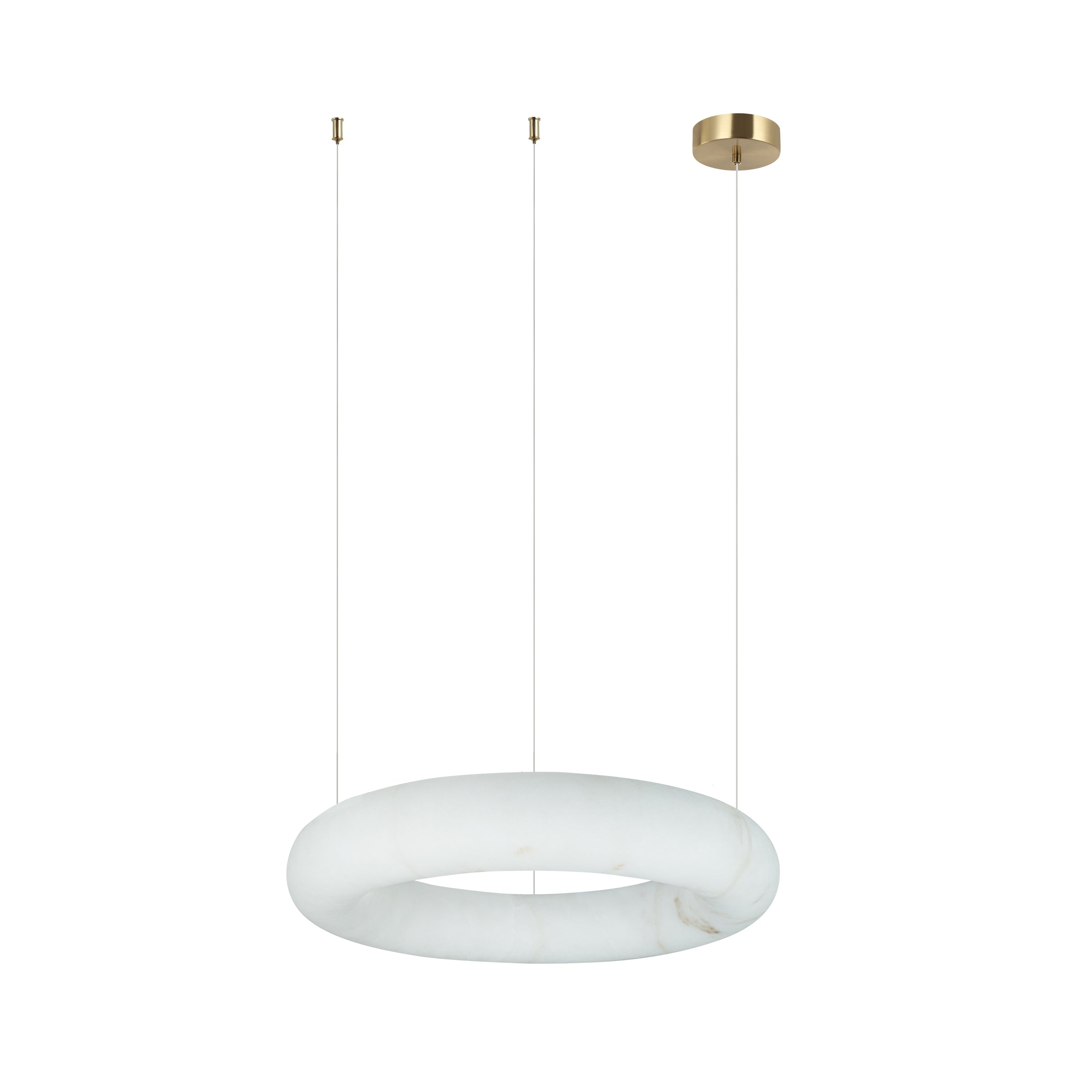 Pendant Light ROUND PENDANT LED LIGHT 25W 3000K TRIAC ALABASTER - BRASS – Zambelis