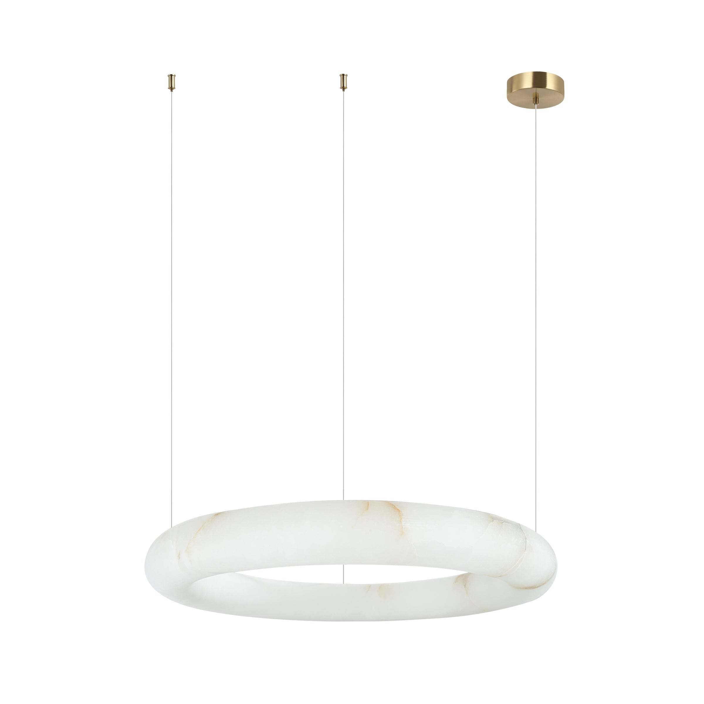 Pendant Light ROUND PENDANT LED LIGHT 35W 3000K TRIAC ALABASTER - BRASS – Zambelis