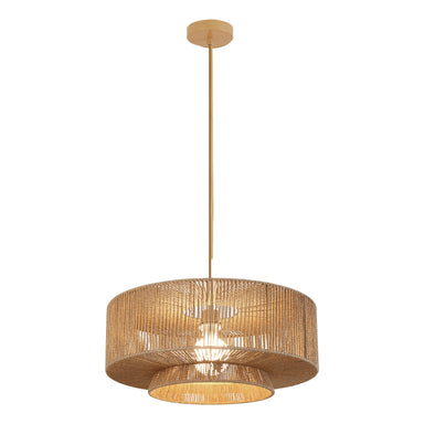 Pendant Light PENDANT LIGHT 1xE27 MAX 40W NATURAL PAPER ROPE - BROWN BEIGE METAL – Zambelis