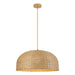 Pendant Light PENDANT LIGHT 1xE27 MAX 40W NATURAL RATTAN - BROWN BEIGE METAL – Zambelis