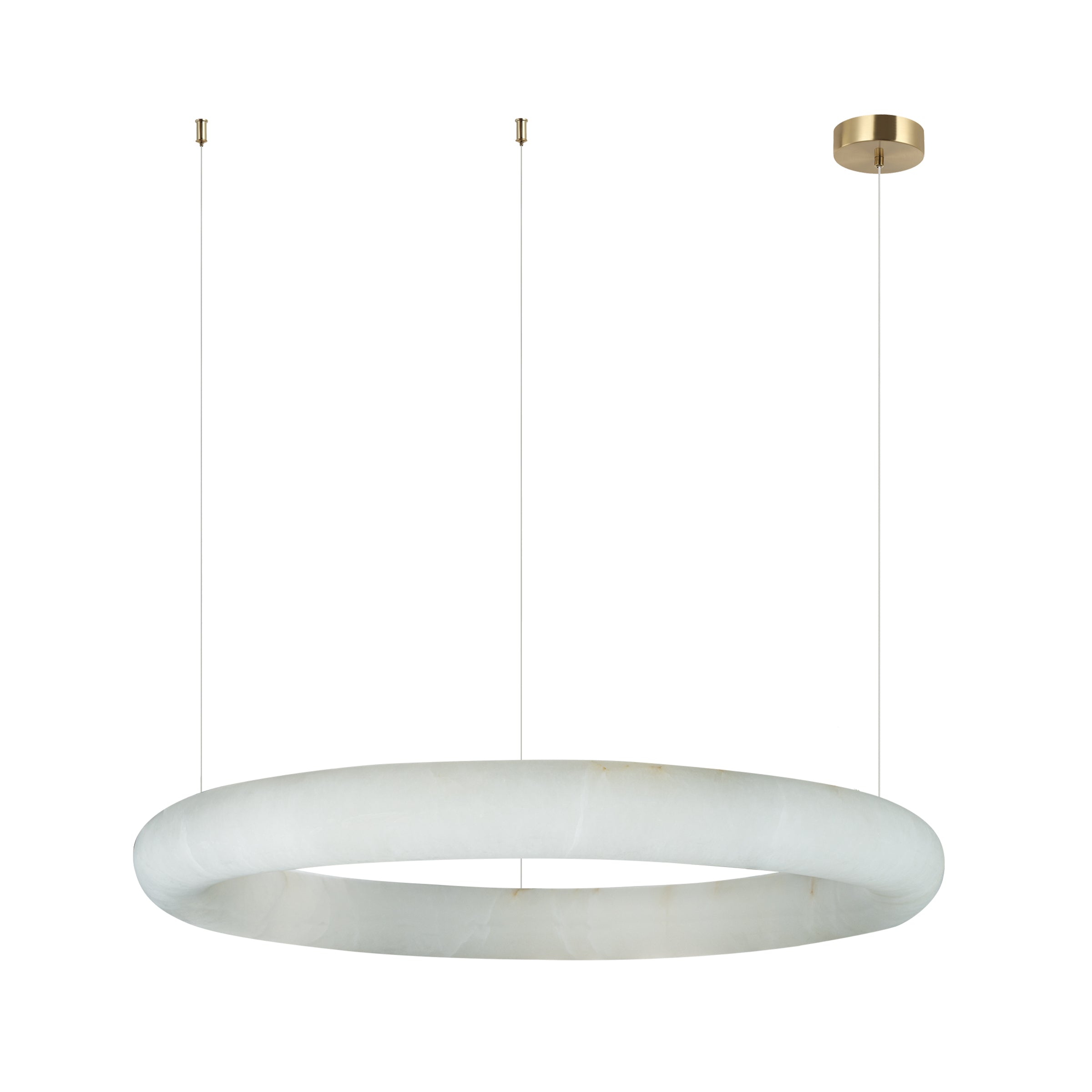 Pendant Light ROUND PENDANT LED LIGHT 45W 3000K TRIAC ALABASTER - BRASS – Zambelis