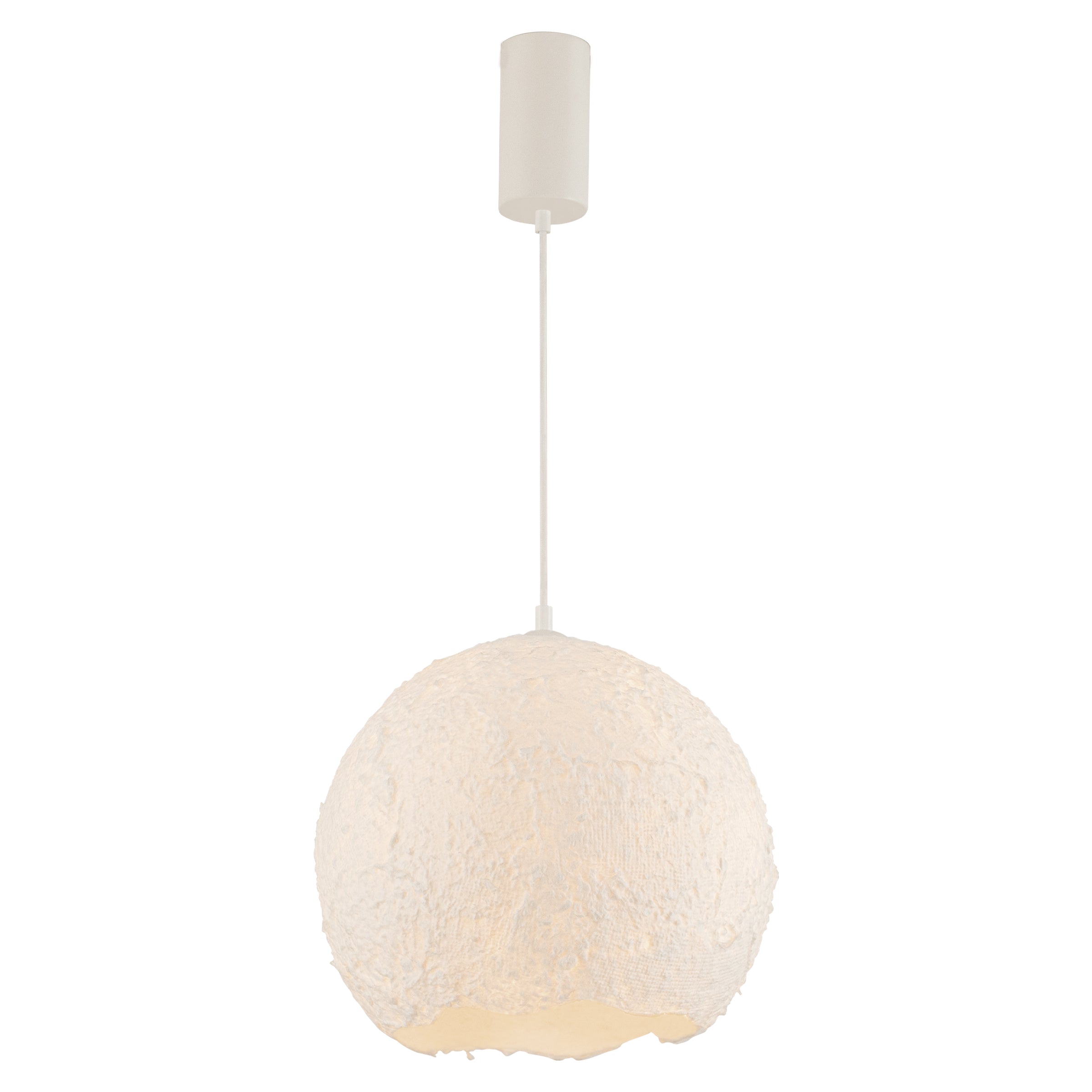 Pendant Light PENDANT LIGHT 1xE27 MAX 15W METAL - PAPER PULP - PLASTIC GLOBE WHITE – Zambelis