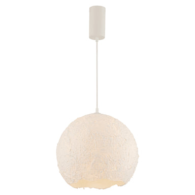 Pendant Light PENDANT LIGHT 1xE27 MAX 15W METAL - PAPER PULP - PLASTIC GLOBE WHITE – Zambelis