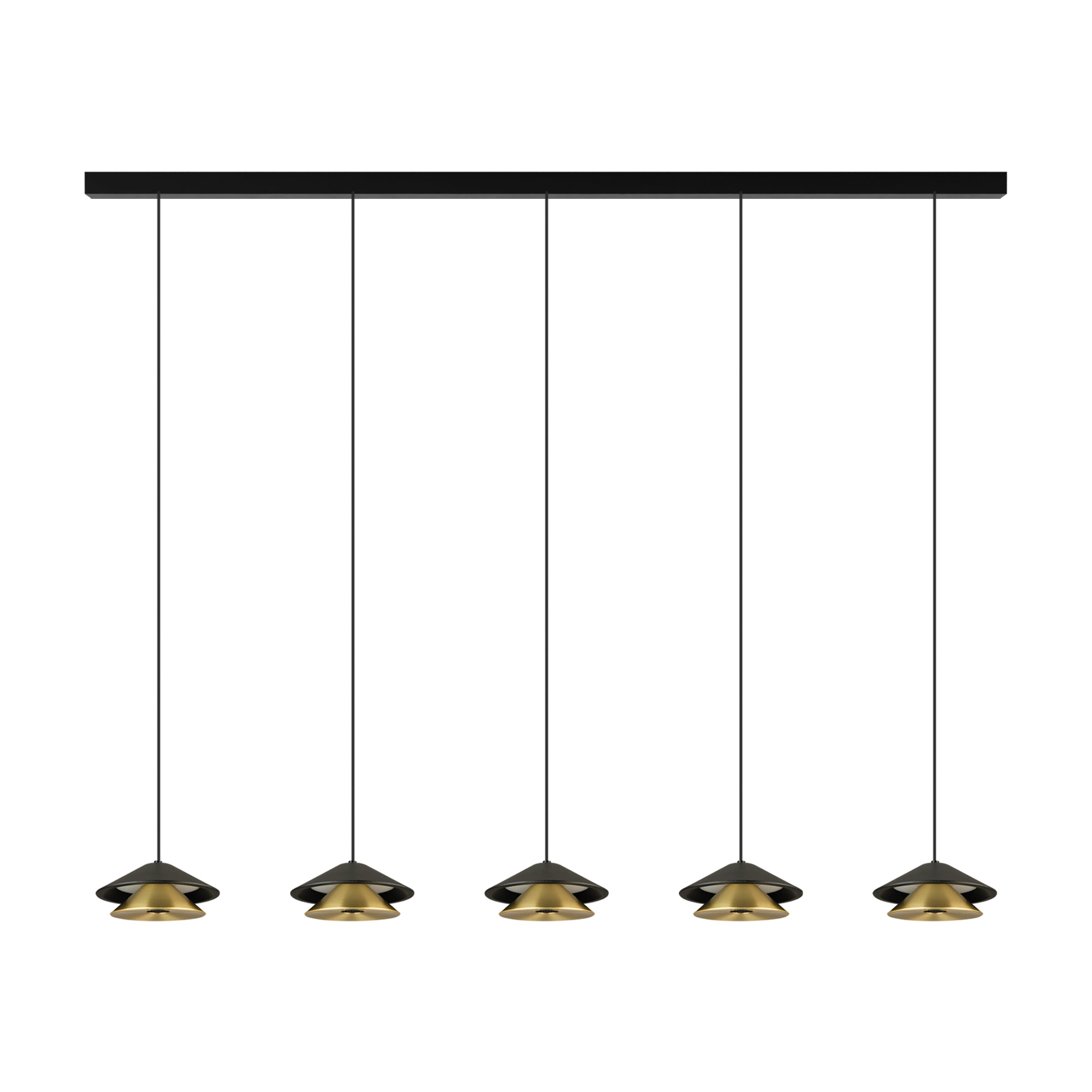 Pendant Light PENDANT LED LINE LIGHT 45W 3000K BLACK BASE - SANDY BLACK SHADE - BRUSHED GOLD ELECTROPLATE – Zambelis