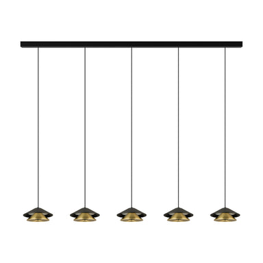 Pendant Light PENDANT LED LINE LIGHT 45W 3000K BLACK BASE - SANDY BLACK SHADE - BRUSHED GOLD ELECTROPLATE – Zambelis