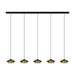 Pendant Light PENDANT LED LINE LIGHT 45W 3000K BLACK BASE - SANDY BLACK SHADE - BRUSHED GOLD ELECTROPLATE – Zambelis