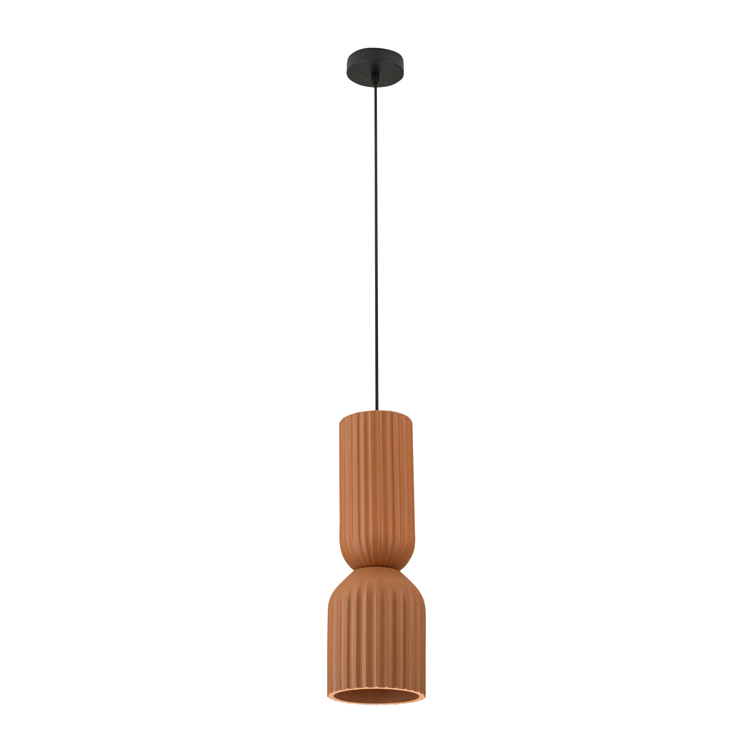 Pendant Light PENDANT LIGHT 1xE27 LED MAX 11W TERRACOTTA - SANDY BLACK CLAY - METAL – Zambelis