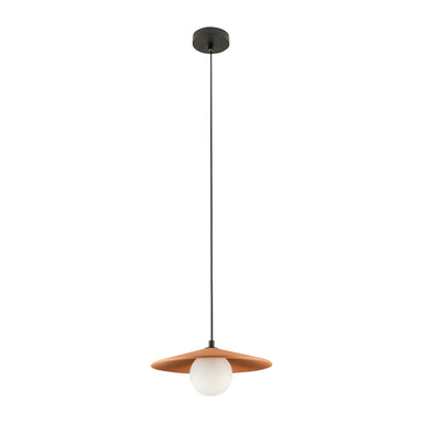 Pendant Light PENDANT LIGHT 1xG9 LED MAX 9W TERRACOTTA CLAY - BLACK - METAL - OPAL GLASS – Zambelis