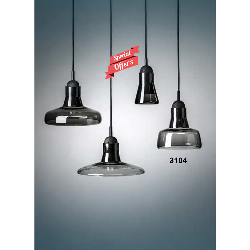 Pendant Light Metal and Glass, Ø18 cm – Luma