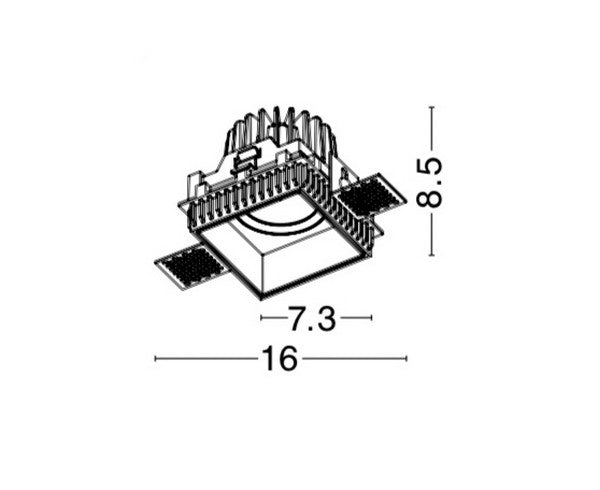 LED Downlight Recessed Spots TRIMLESS BELLUNO IP54 NOVA LUCE