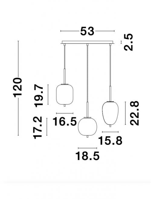 Modern Pendant Lamp  LATO  E14 NOVA LUCE-GOLD