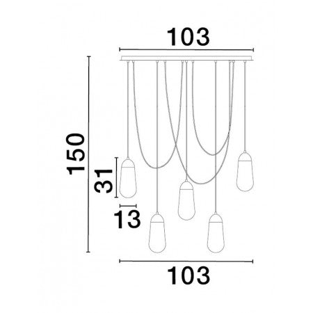 Modern Pendant Lamp  E14 BLAKY NOVA LUCE