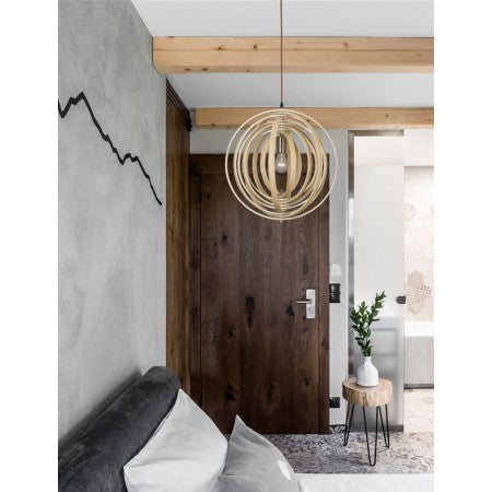 Pendant Natural Wood Lamp ASCO  NOVA LUCE