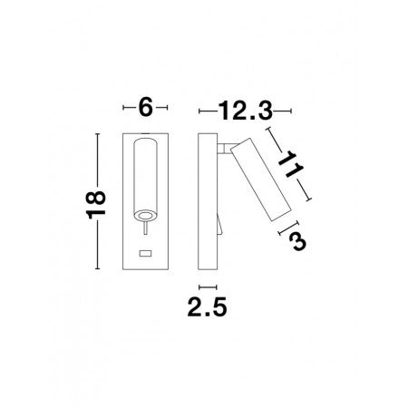 LED Modern Wall Lamp FUSE USB NOVA LUCE