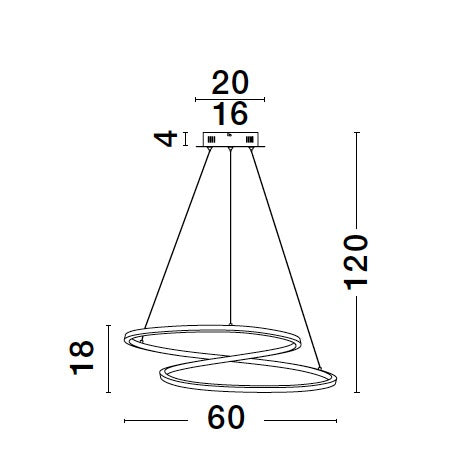 LED Modern Pendant Lamp GIRISH Triac Dimmable NOVA LUCE