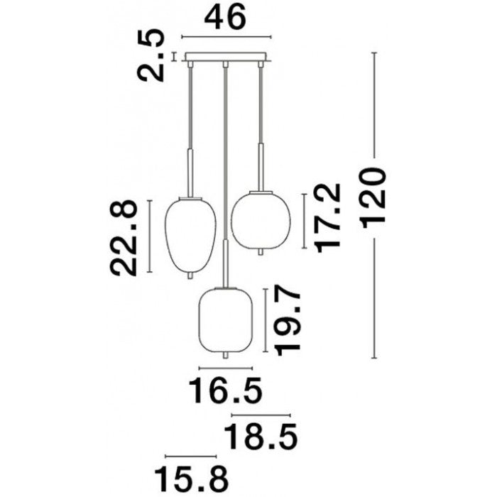 Modern Pendant Lamp  LATO  E14/E27 NOVA LUCE-SMOKY GLASS